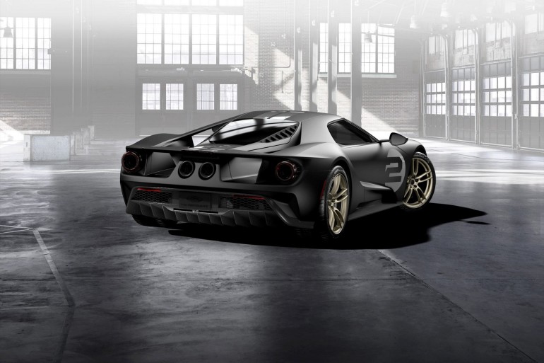 All-new Ford GT '66 Heritage Edition with unique black and silver-stripe livery celebrates 1966 Le Mans-winning GT40 Mark II race car driven by Bruce McLaren and Chris Amon