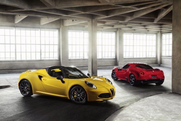 2016 Alfa Romeo 4C Spider (foreground) and 4C (background)