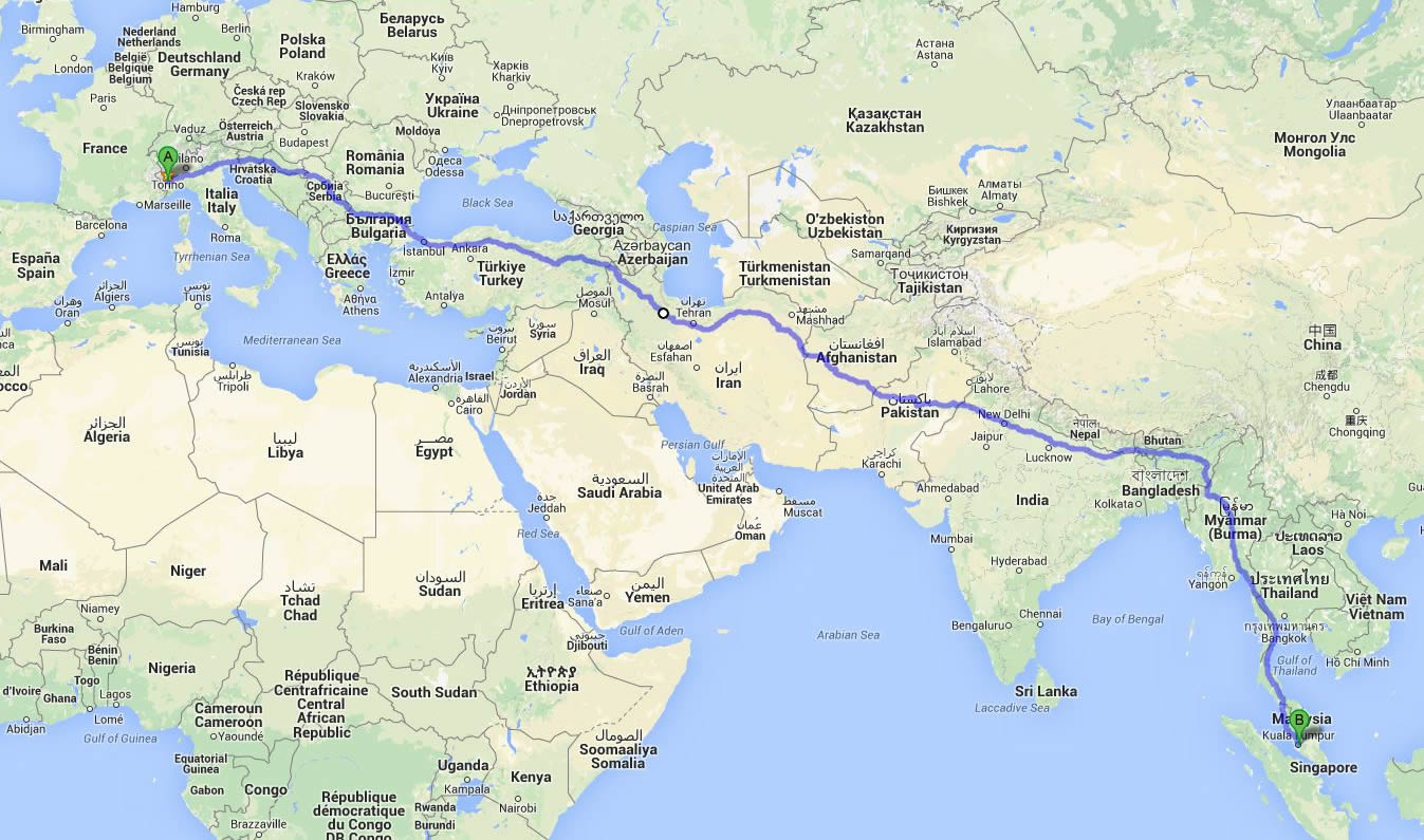 Mattia Miraglio Il giro del mondo a piedi e in bici mappa itinerario