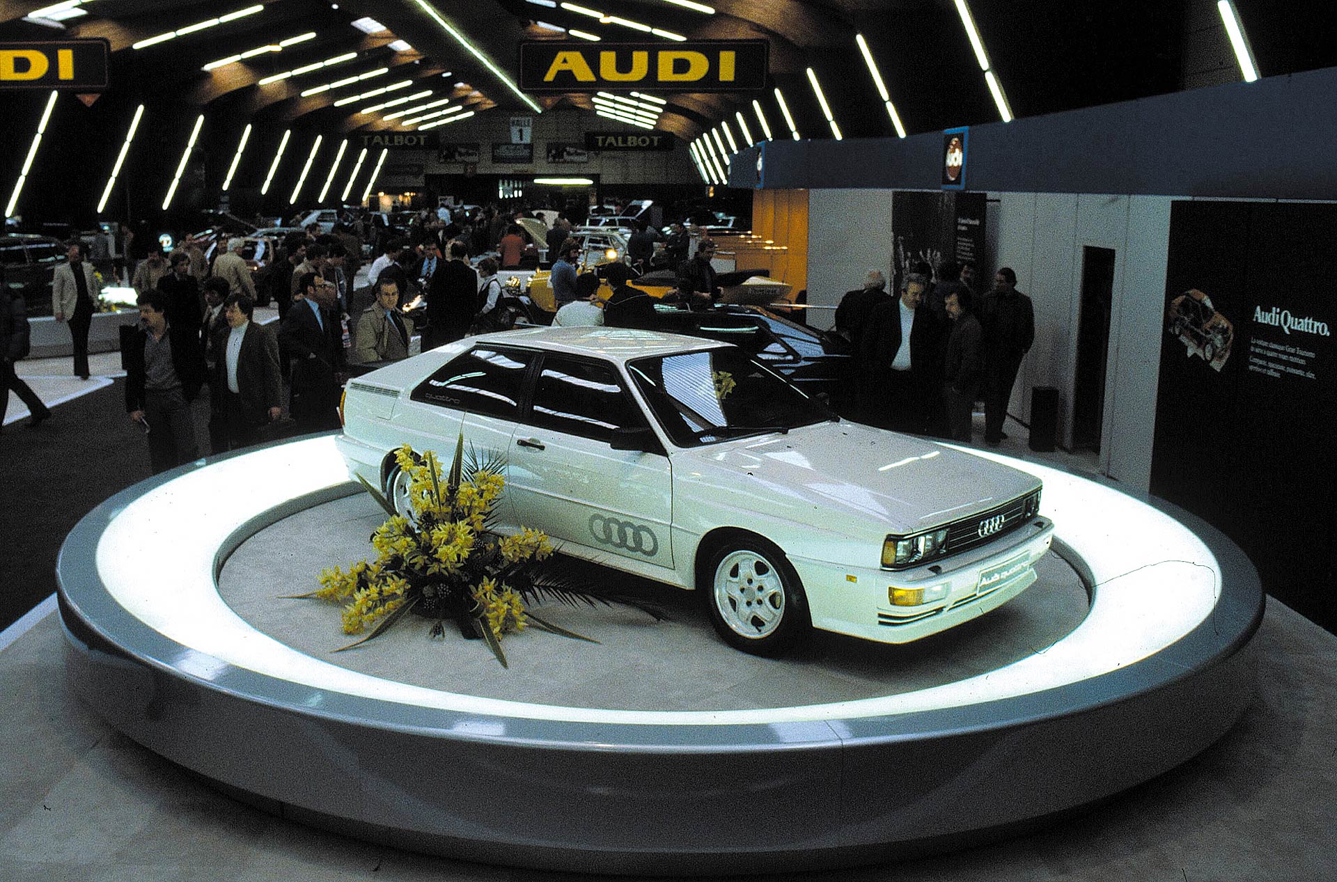 Il 3 marzo 1980 al salone dell'auto di Ginevra viene presentata l'Audi Quattro