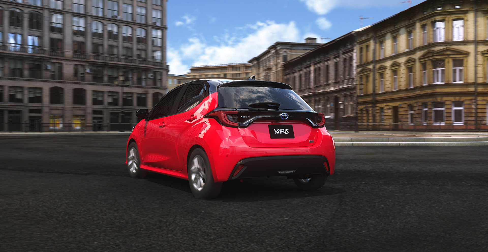 Nuova Toyota Yaris tre quarti posteriore